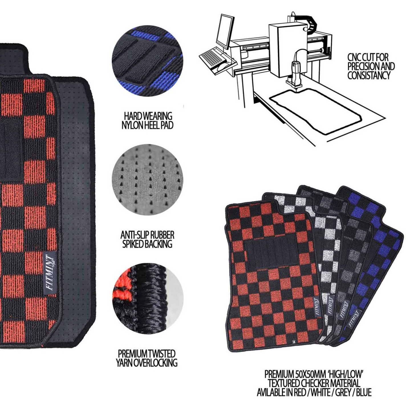 Mitsubishi CZ4A Lancer Evo X RHD - Checker Floor Mats