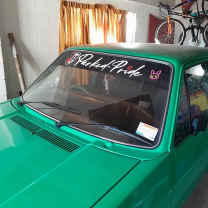 Window Banner - (Custom design) WITH Background - Vinyl Decal