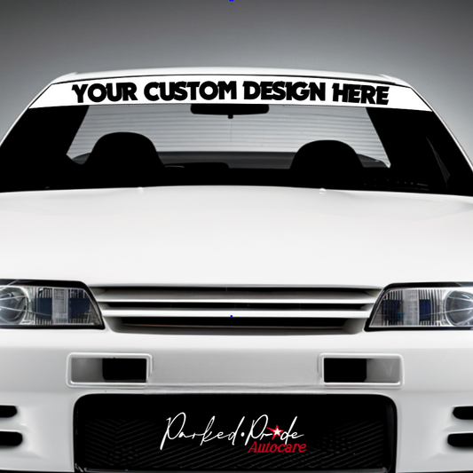 Window Banner - (Custom design) WITH Background - Vinyl Decal