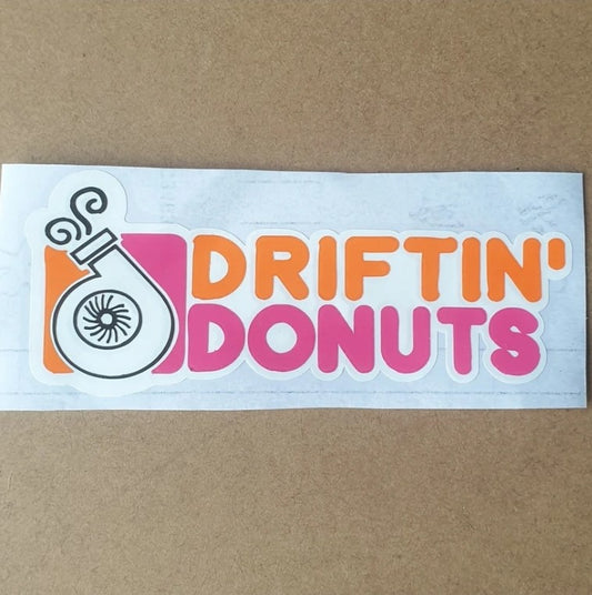 Driftin' Donuts (Dunkin' Donuts mock) Vinyl Layered Car Sticker