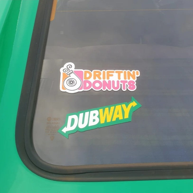 Driftin' Donuts (Dunkin' Donuts mock) Vinyl Layered Car Sticker